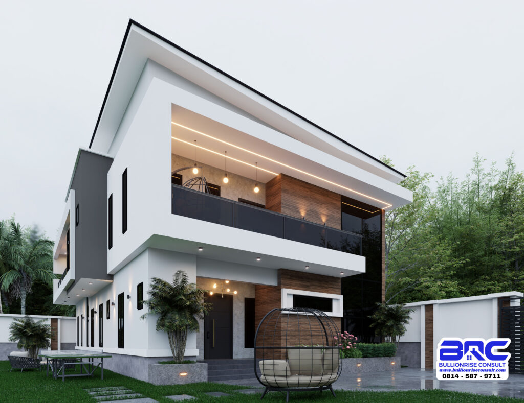 contemporary 5 bedroom duplex house plan