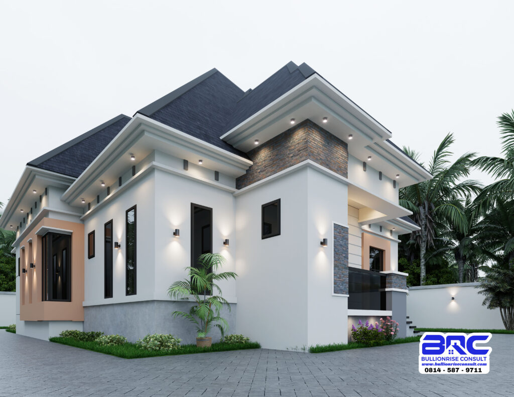 4 bedroom bungalow home design 3d - bullionrise consult 1