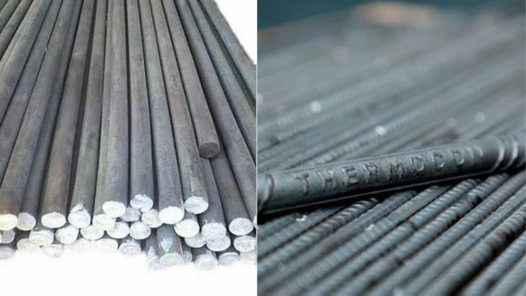 What is the difference between mild steel and TMT bars?