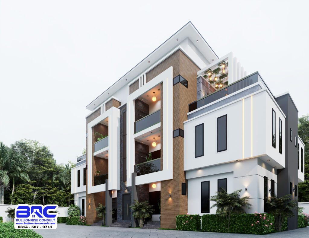 4 bedroom duplex semi detached house plan Twin Cedars (PSN00109BA)