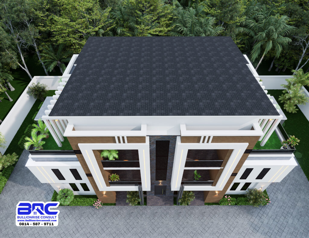 4 bedroom duplex semi detached house plan Twin Cedars (PSN00109BA)