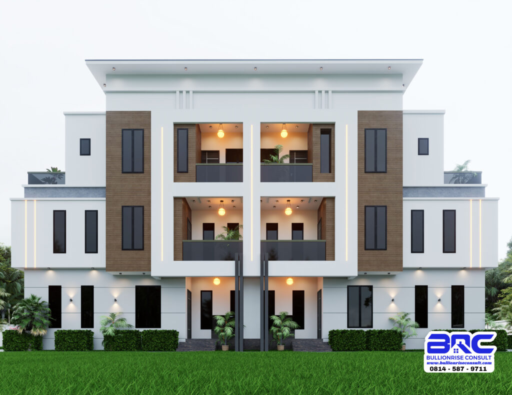 4 bedroom duplex semi detached house plan Twin Cedars (PSN00109BA)