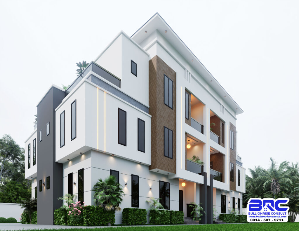 4 bedroom duplex semi detached house plan Twin Cedars (PSN00109BA)