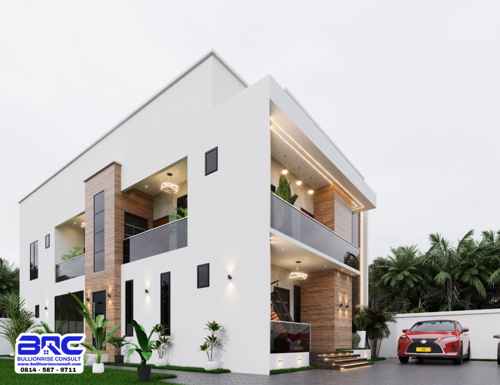 3 bedroom duplex semi detached house design - BULLIONRISE CONSULT - 4
