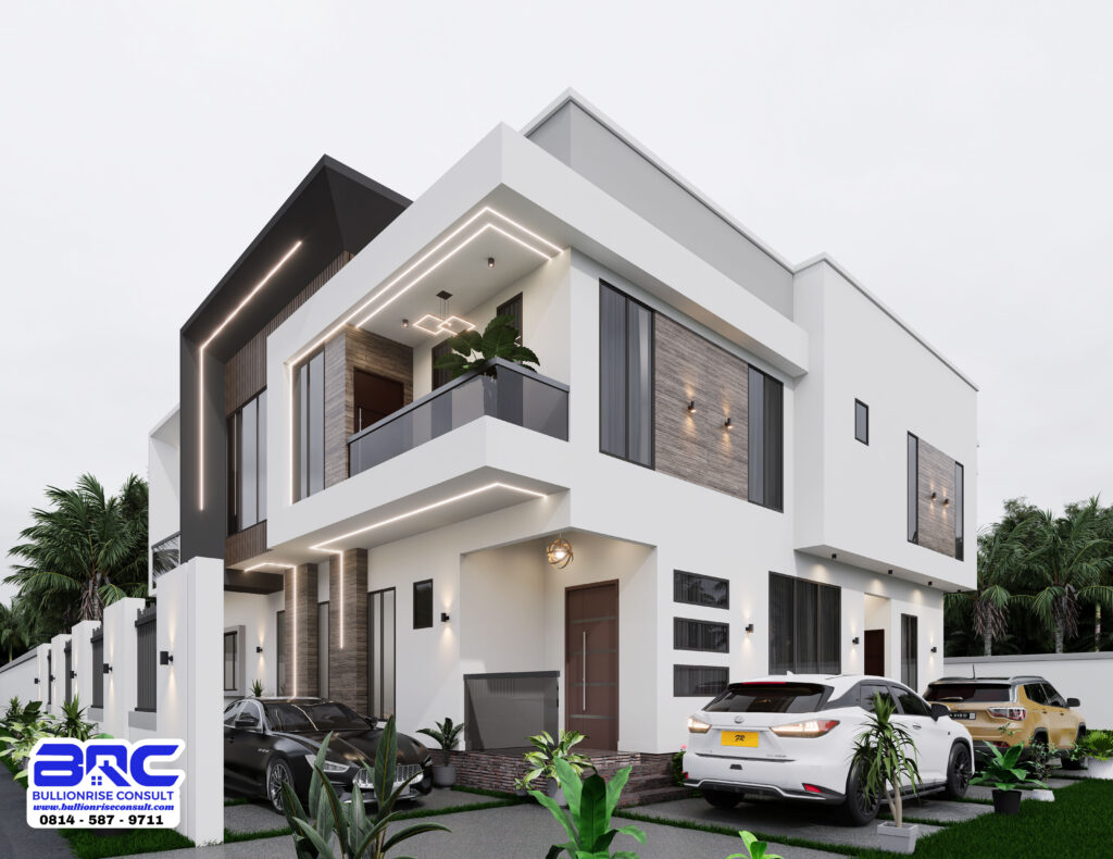 4 bedroom duplex semi detached house plan - BULLIONRISE CONSULT - 1