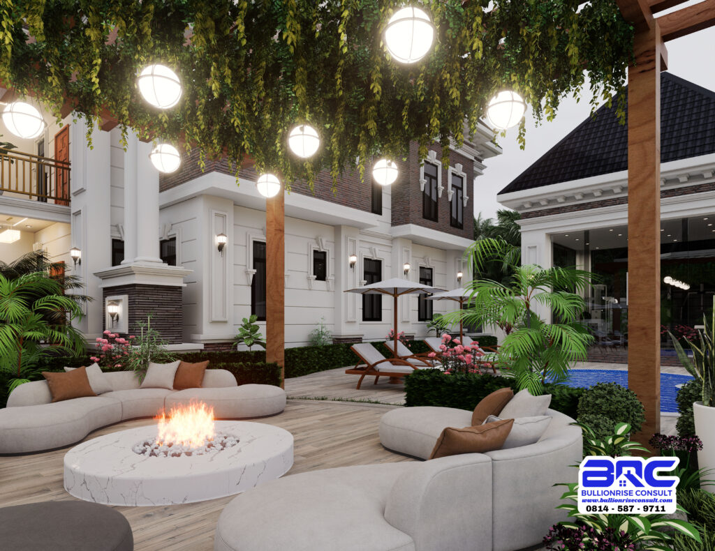 5 bedroom mansion design with swimming pool and garden - BULLIONRISE CONSULT - 1