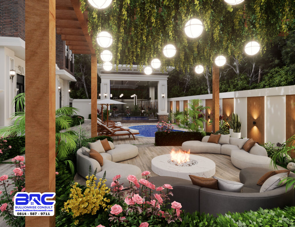 5 bedroom mansion design with swimming pool and garden - BULLIONRISE CONSULT - 18