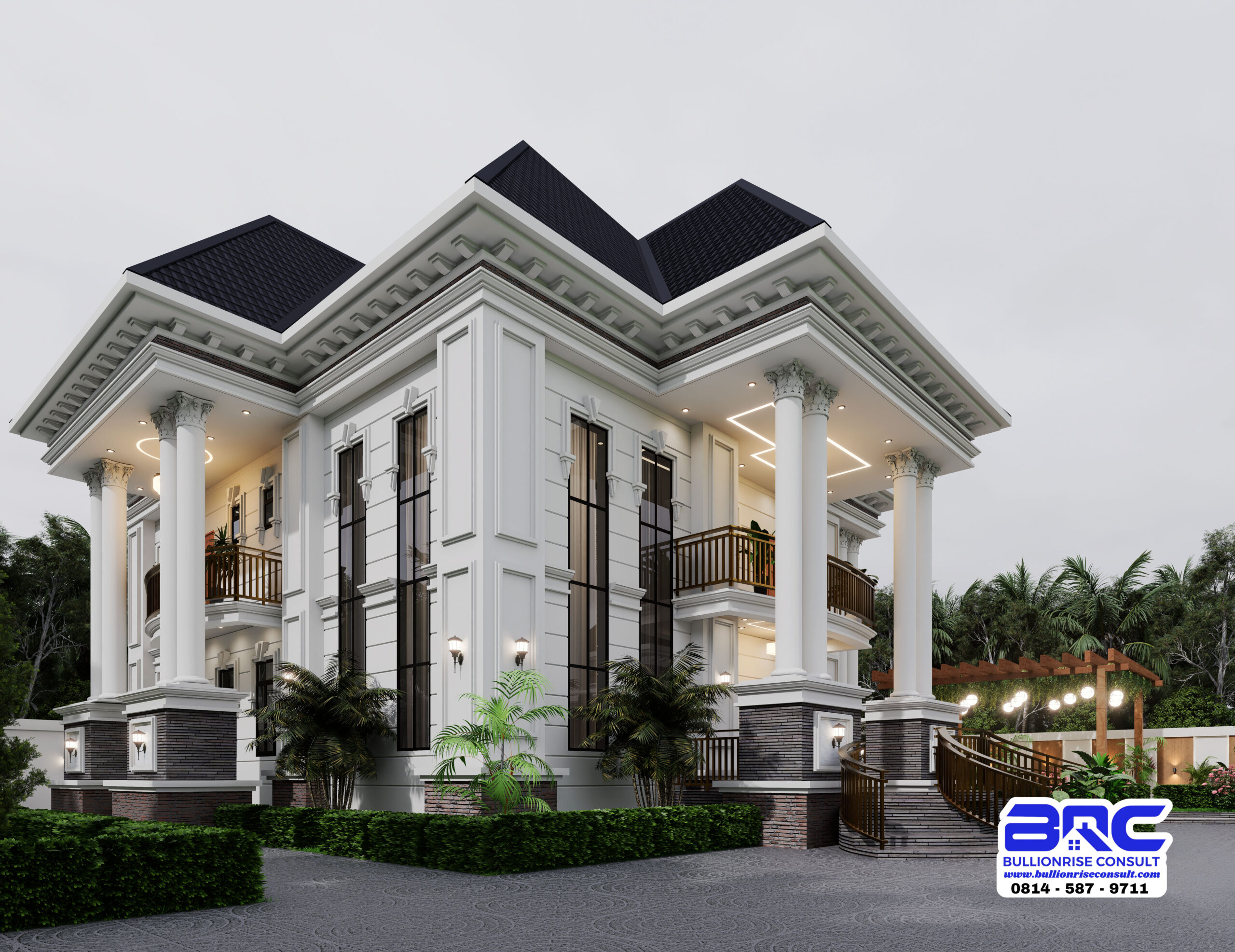 5 bedroom mansion design with swimming pool and garden - BULLIONRISE CONSULT - 3