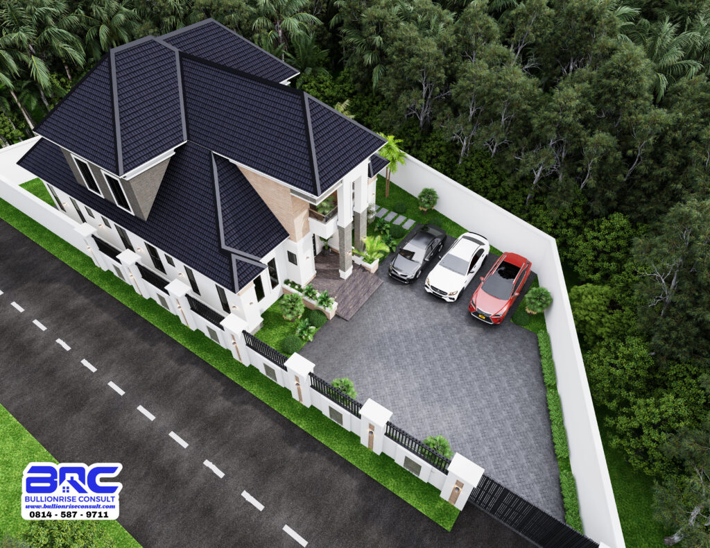 Four bedroom bungalow design with a penthouse - BULLIONRISE CONSULT - 1