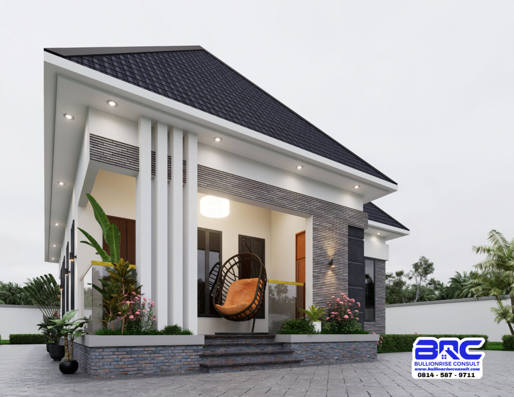 simple 3 Bedroom bungalow modern house design - BULLIONRISE CONSULT - 2