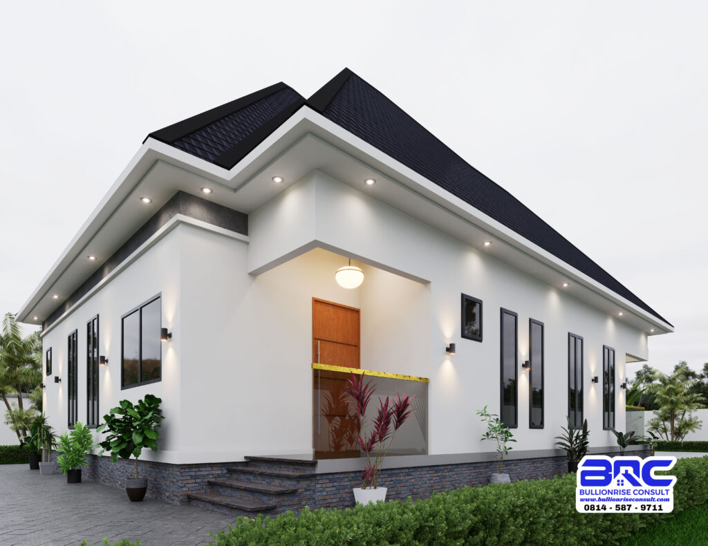 simple 3 Bedroom bungalow modern house design - BULLIONRISE CONSULT - 4