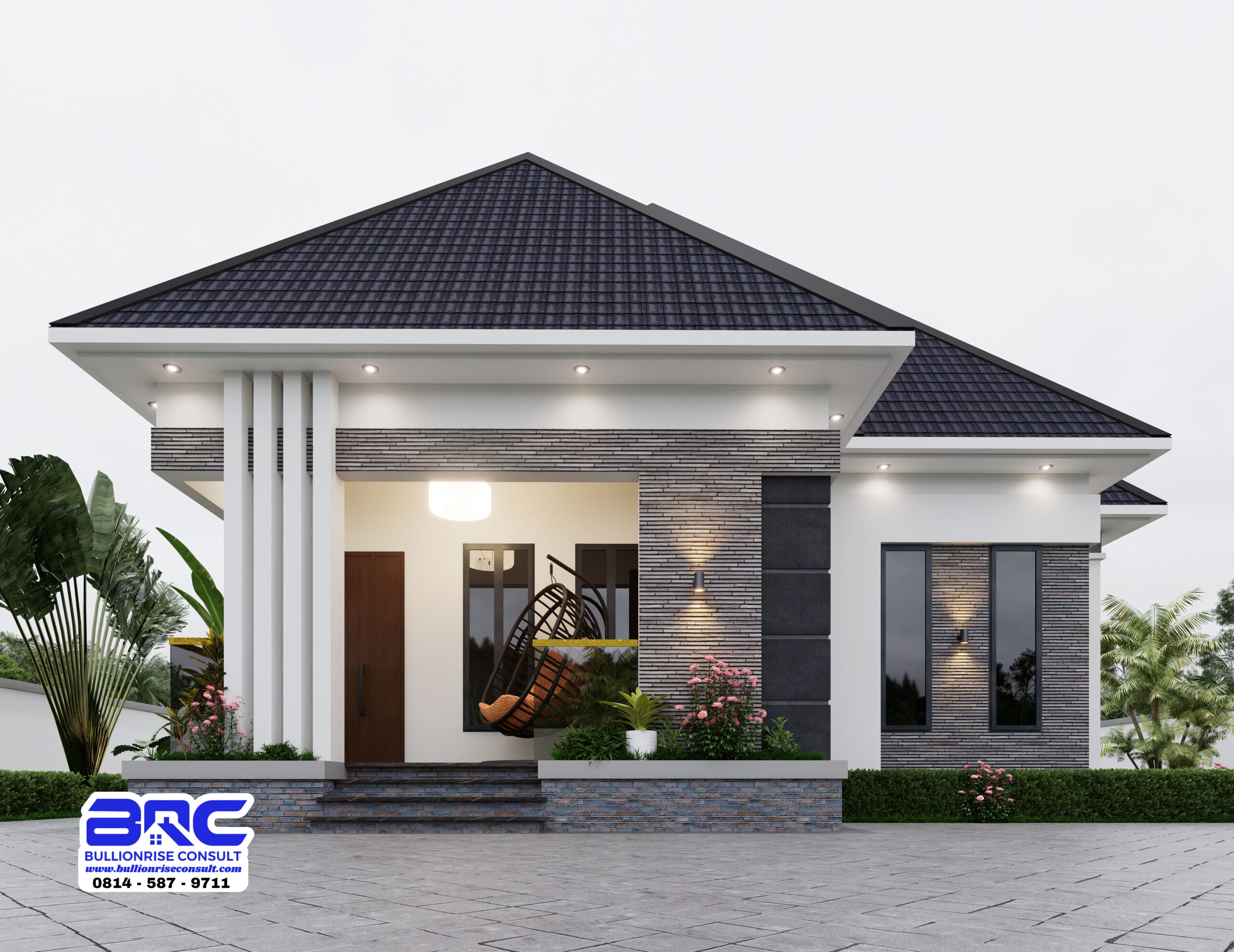 simple 3 Bedroom bungalow modern house design - BULLIONRISE CONSULT