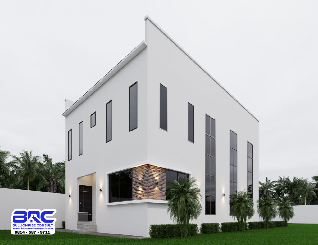 4 bedroom modern duplex designs with hidden roof- Bullionrise Consult-2