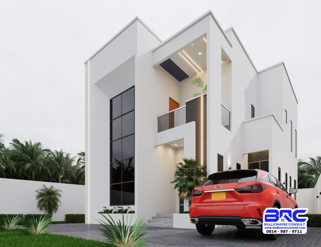 4 bedroom modern duplex designs with hidden roof- Bullionrise Consult-3