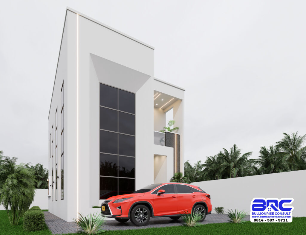 4 bedroom modern duplex designs with hidden roof- Bullionrise Consult-5