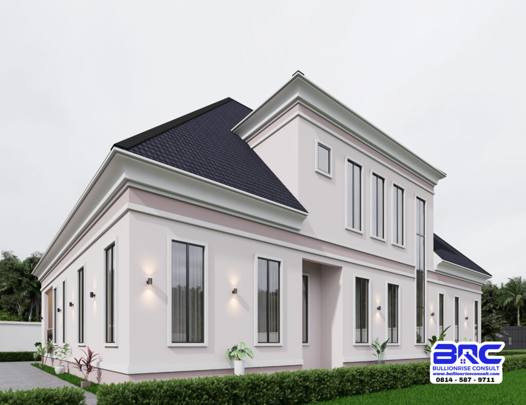5 bedroom house design 3d with pent floor - bullionrise consult - 1