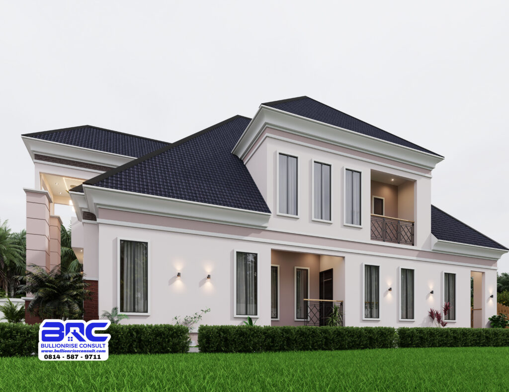 5 bedroom house design 3d with pent floor - bullionrise consult - 2