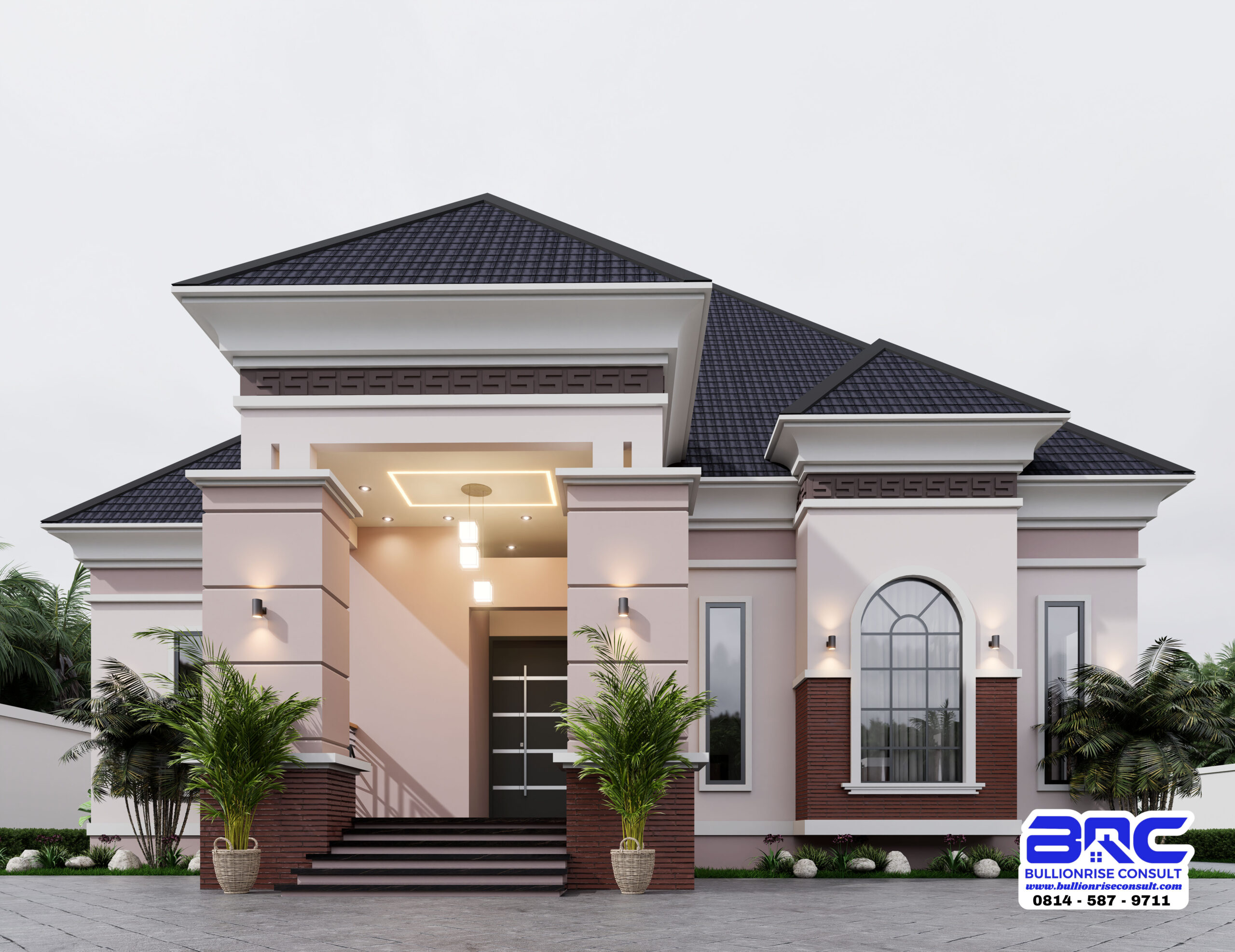 4 Bedroom Bungalow 3d Exterior Designs in Nigeria-Bullionrise Consult-2
