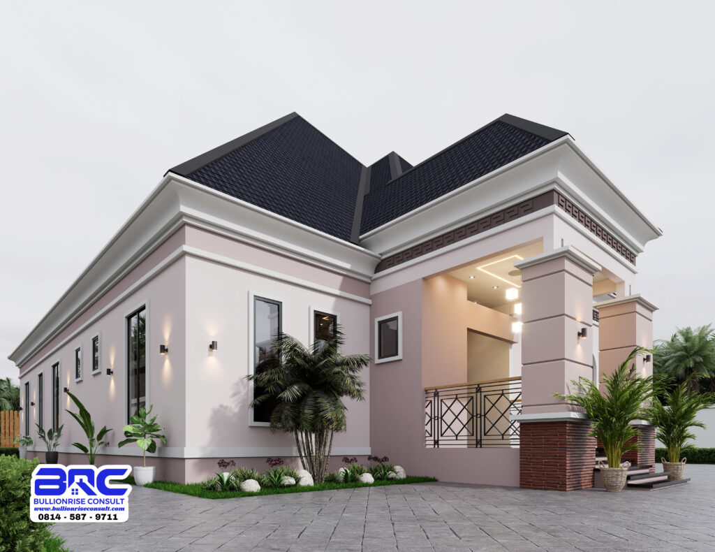 4 Bedroom Bungalow 3d Exterior Designs in Nigeria-Bullionrise Consult-3