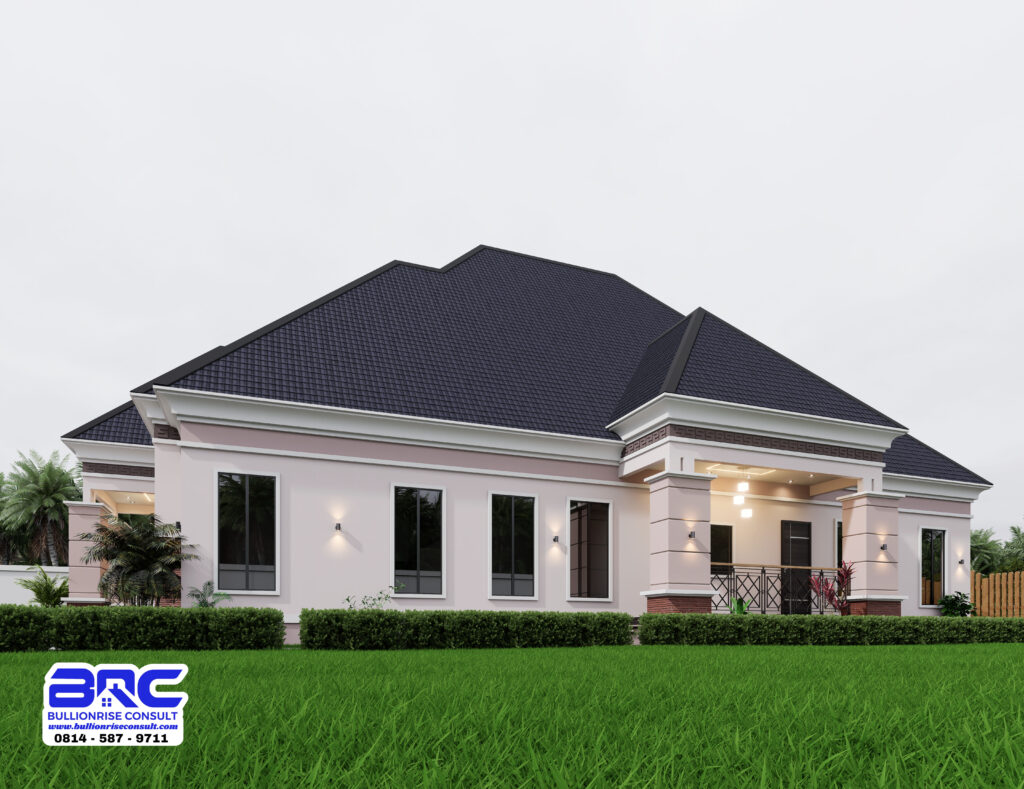 4 Bedroom Bungalow 3d Exterior Designs in Nigeria-Bullionrise Consult-7