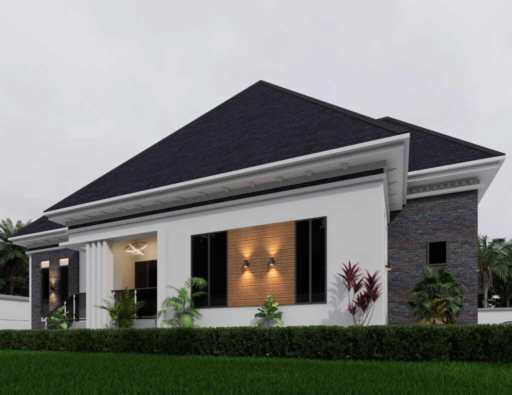 4 Bedroom Bungalow with a Hip Roof Design-Bullionrise Consult-6