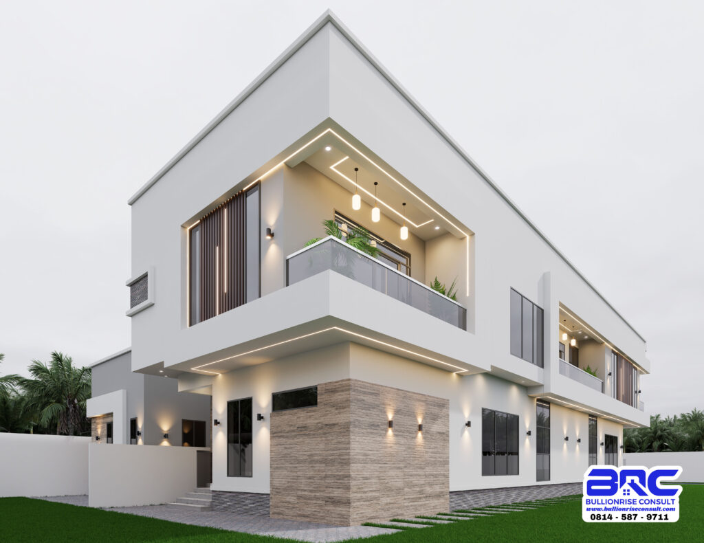 4 Bedroom Duplex House Plan with a Hidden Roof -Bullionrise Consult-4