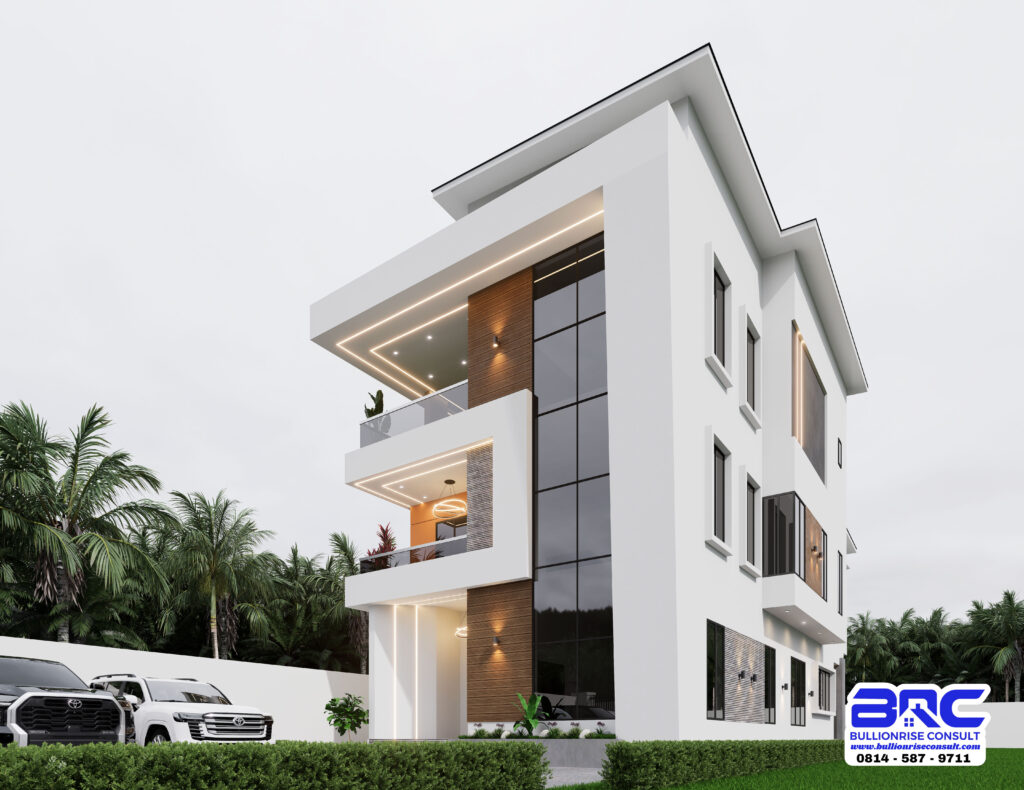 5 Bedroom Duplex House Plan with a Pent Floor-Bullionrise Consult-