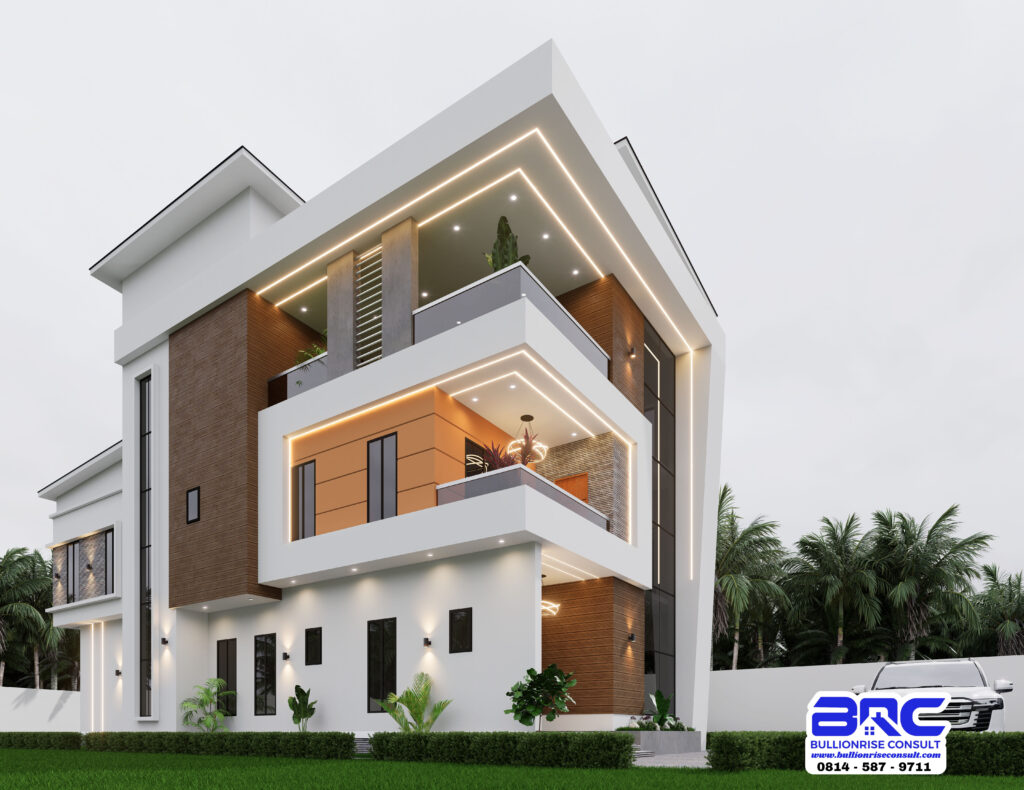 5 Bedroom Duplex House Plan with a Pent Floor-Bullionrise Consult-1