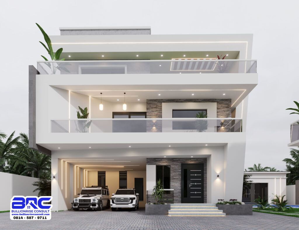 6 Bedroom Duplex 3d Designs with a Garage-Bullionrise Consult-2