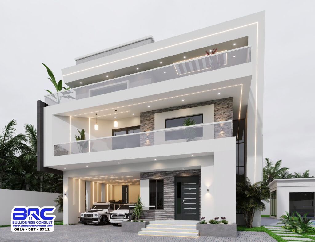 6 Bedroom Duplex 3d Designs with a Garage-Bullionrise Consult-6