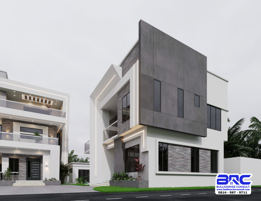6 Bedroom Duplex 3d Designs with a Garage-Bullionrise Consult-8