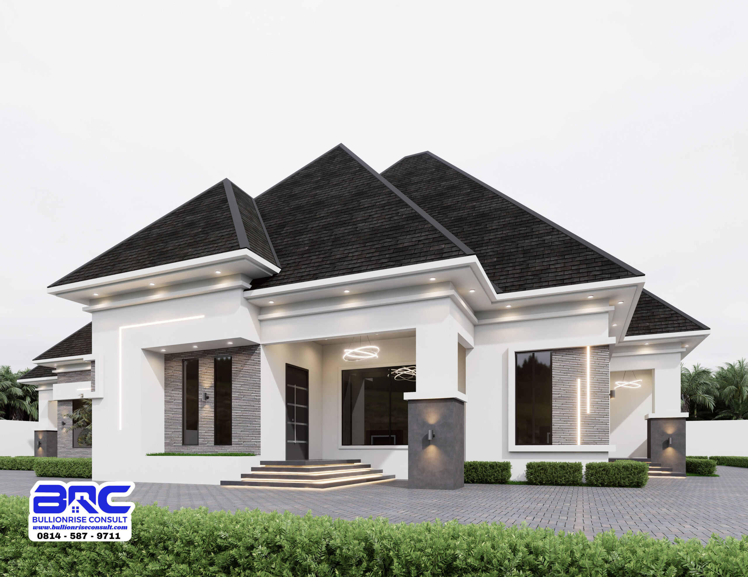 Standard 6 Bedroom Semi-Detached Bungalow house plan