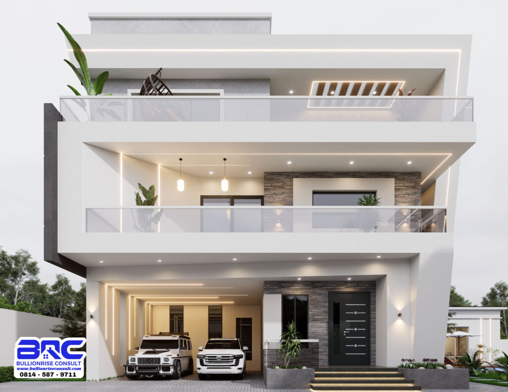 5 Bedroom Duplex Design with Garage and Swimming Pool-Bullionrise Consult