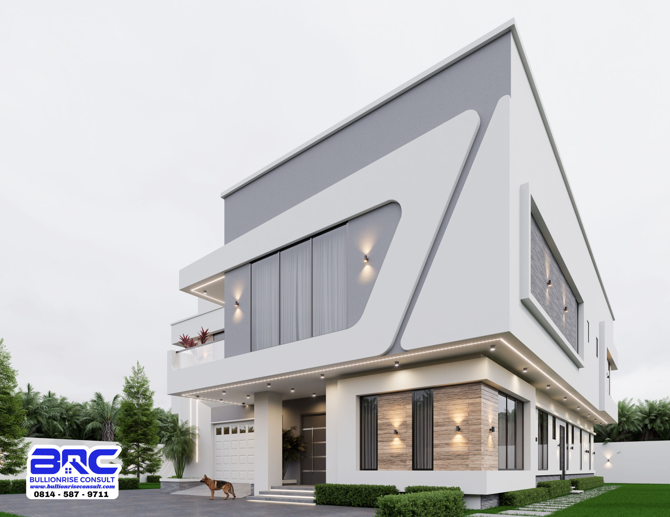 A Modern 4 Bedroom Duplex Design house plan with Hidden Roof, Garage, Gym And Swimming Pool