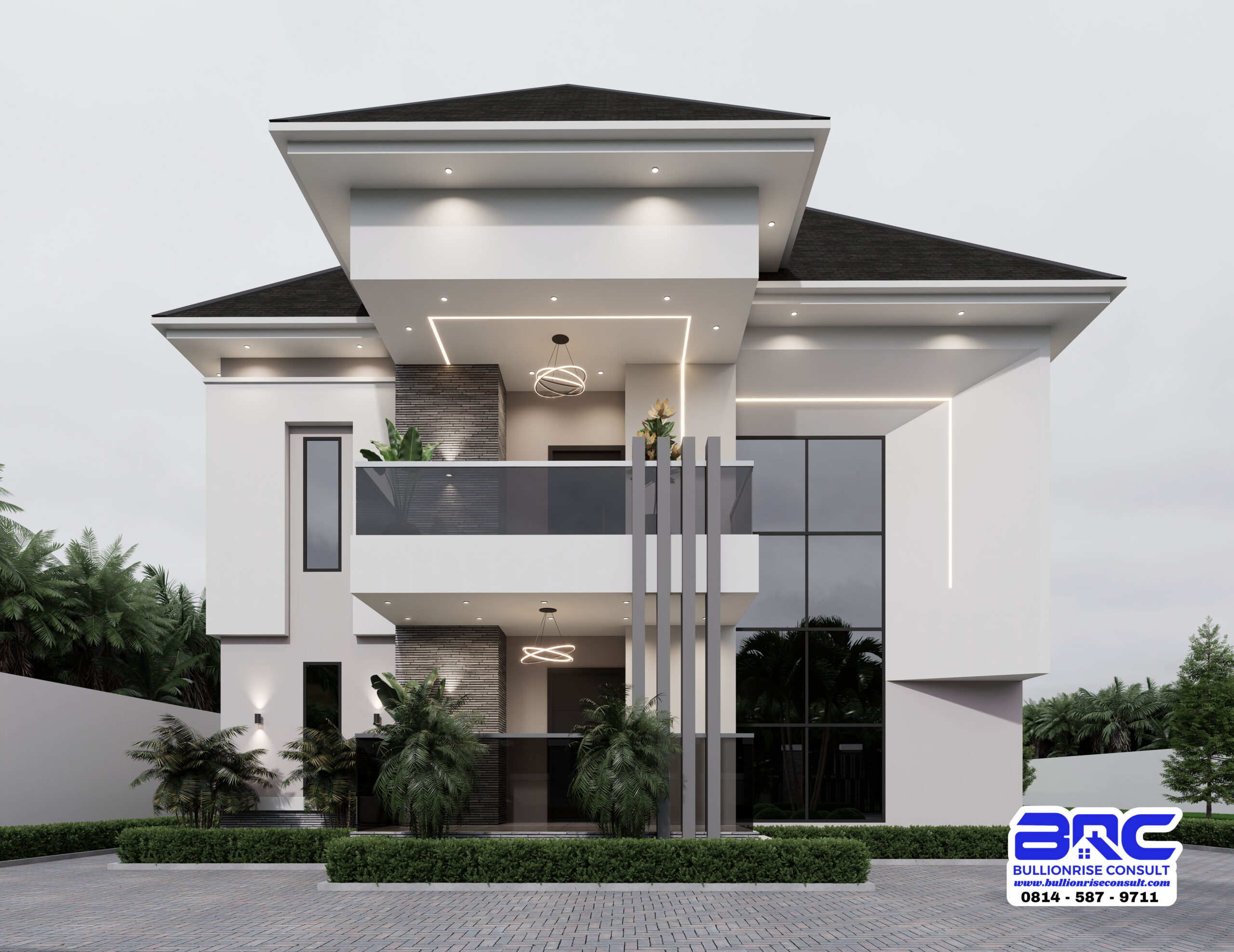 Standard 4 Bedroom Bungalow House Design with penthouse_Bullionrise consult